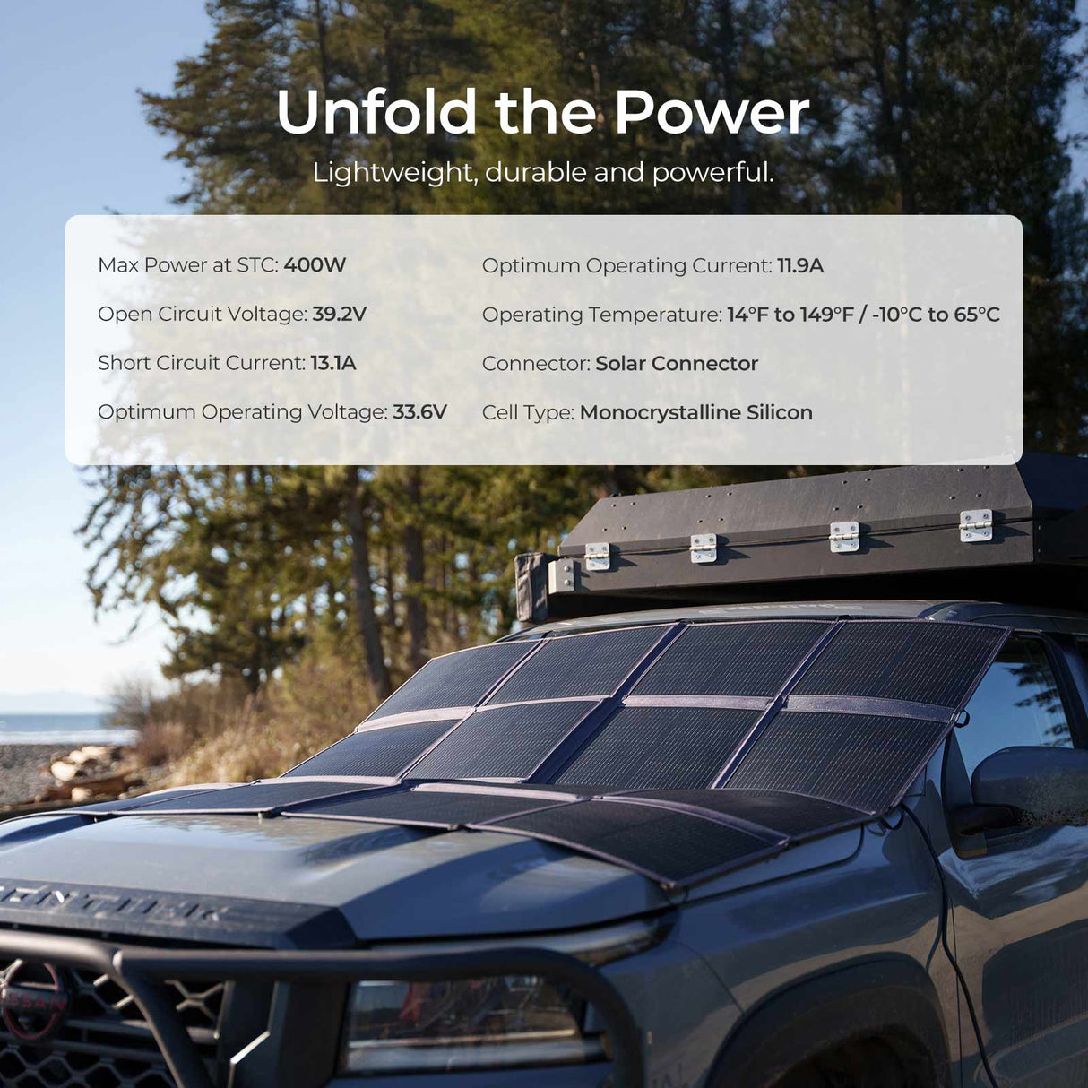 12V 400W/200W Panneau Solaire Pliable Nomade