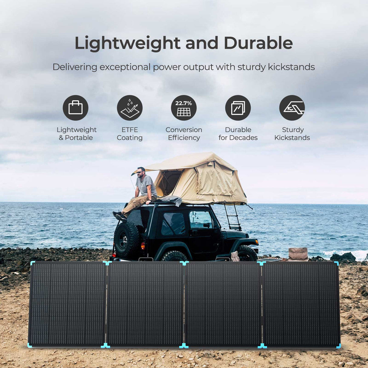 12V 400W/300W/220W/100W Valise Solaire Portable - Légère et Puissante