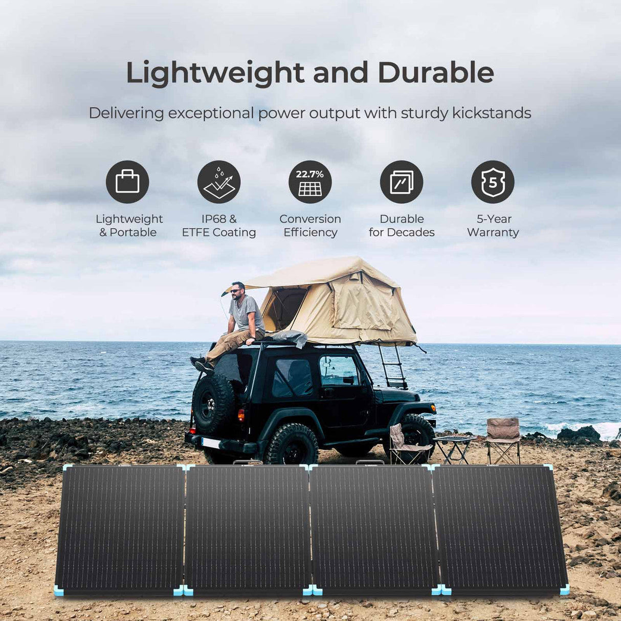12V 220W Valise Panneau Solaire Portable Nomade Légère