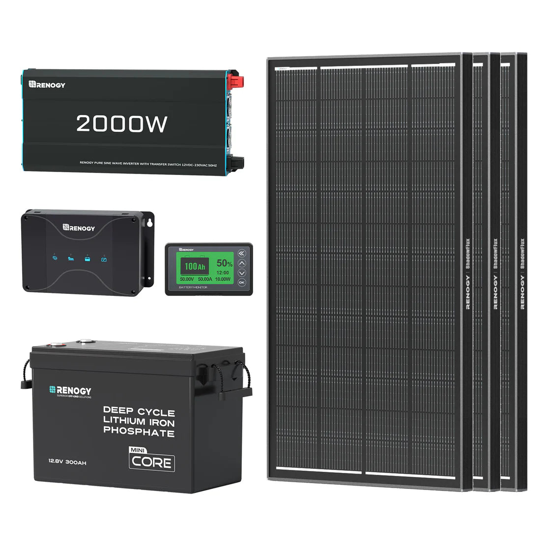 3,84 kWh Kit Énergie Camping-Car | Panneau Solaire 600W & 300Ah Batterie Lithium