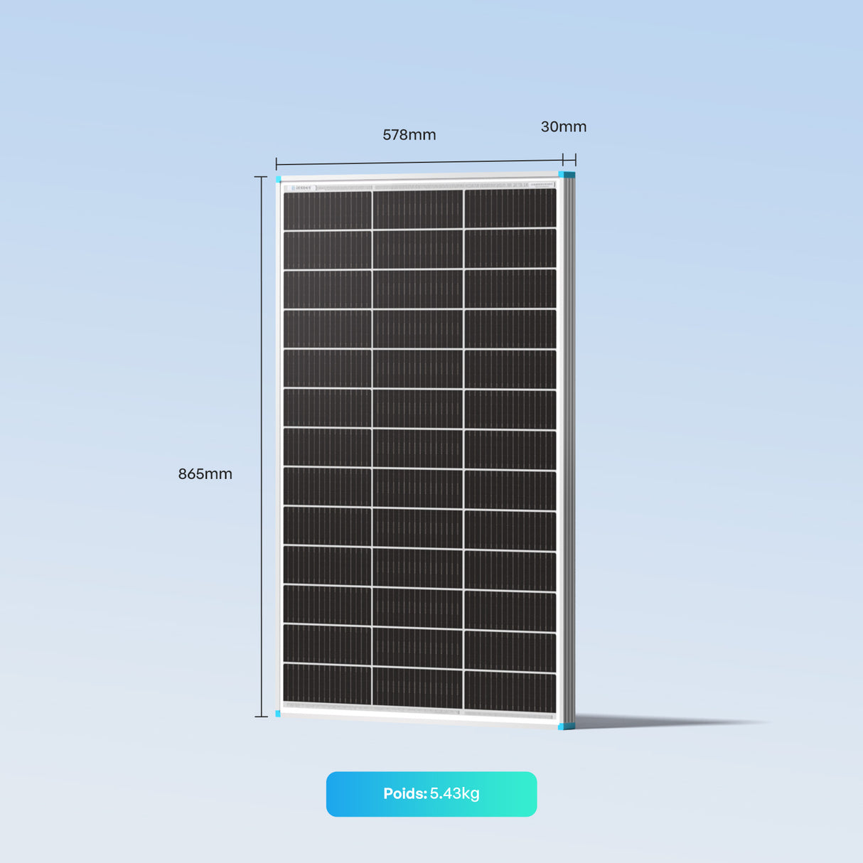 100W Panneau Solaire Bifacial N-Type