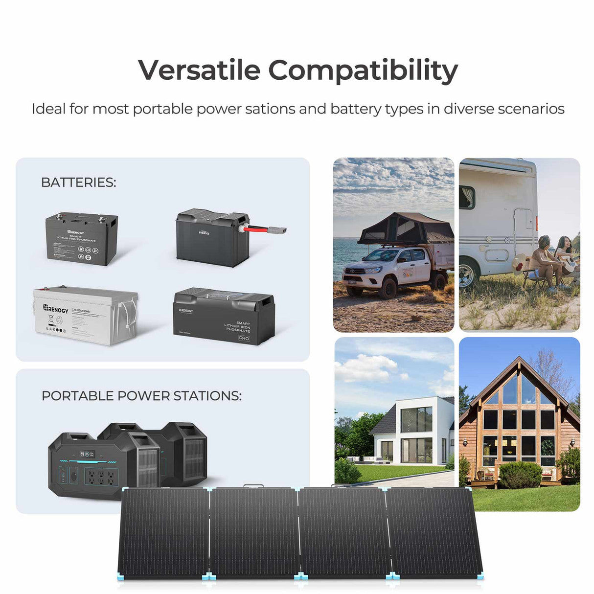 12V 220W Valise Panneau Solaire Portable Nomade Légère