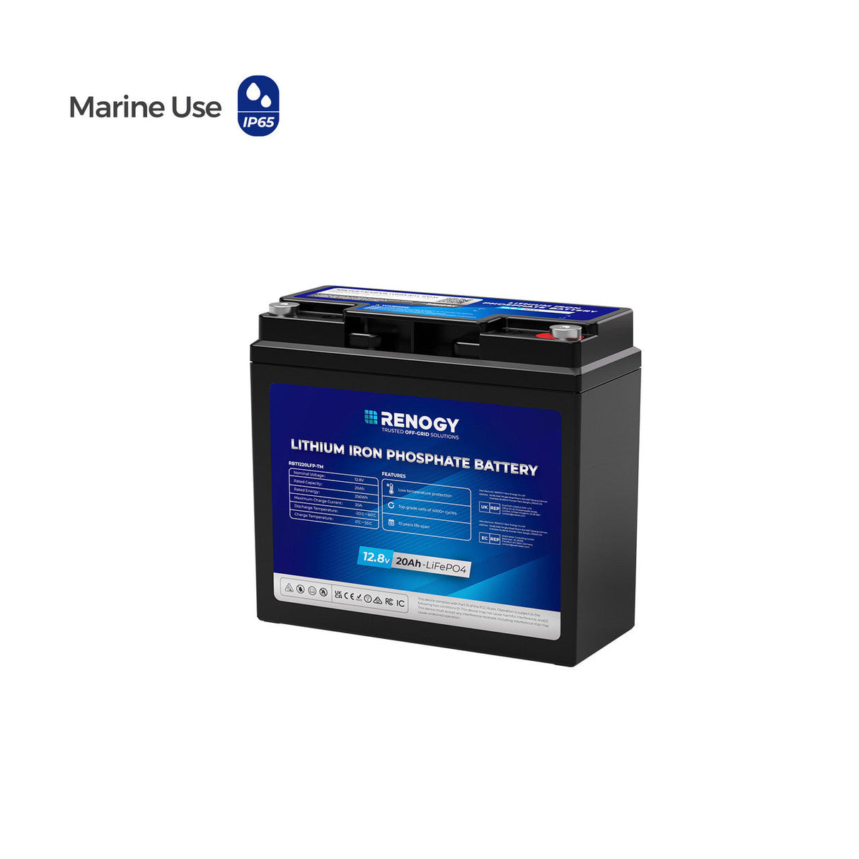 Core Moteur Trolling - 12V 20Ah Batterie Lithium Fer Phosphate pour Moteur de Pêche à la Traîne