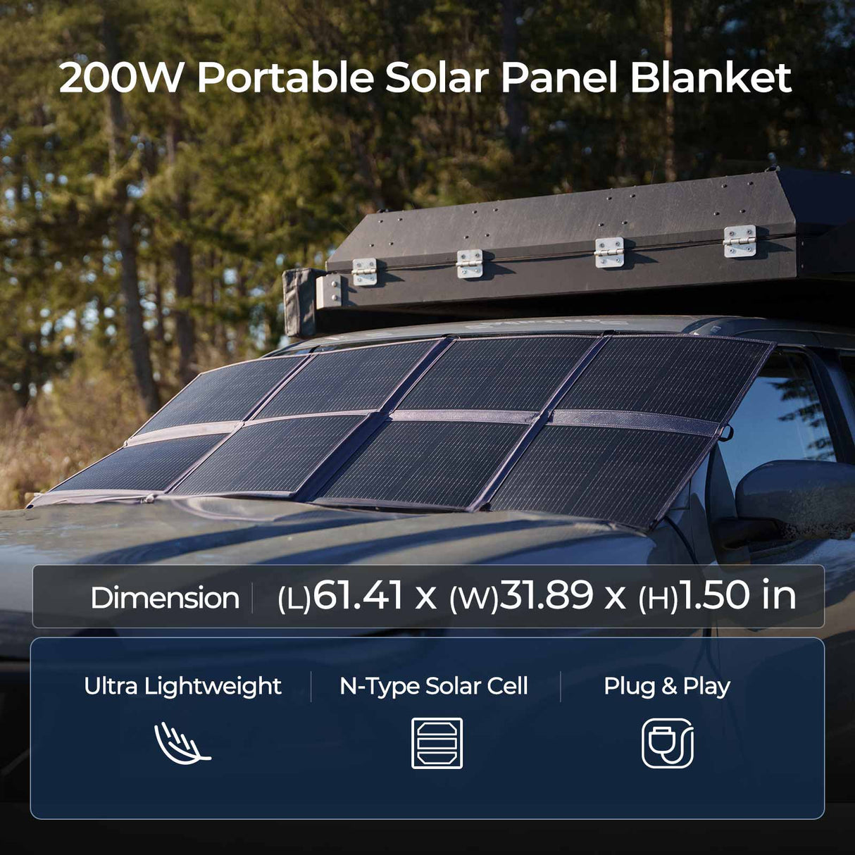 12V 400W/200W Panneau Solaire Pliable Nomade