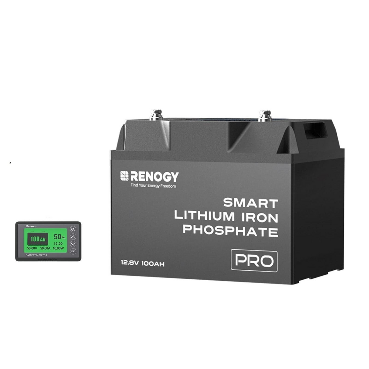 12V 100Ah Pro Deep Cycle Lithium Iron Phosphate (LiFePO4) Battery with Self-Heating and Bluetooth