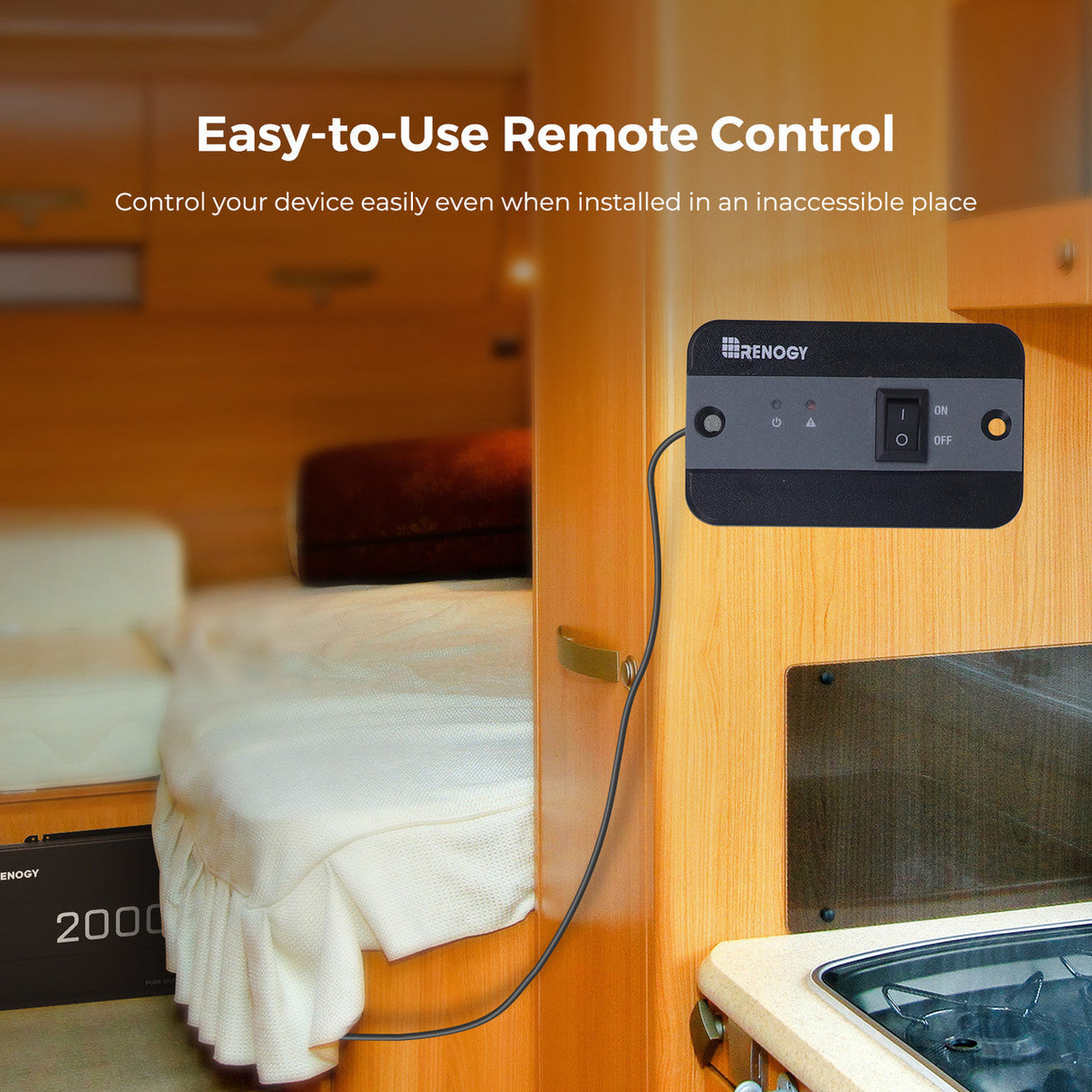 2000W 12V Pure Sine Wave DC-AC Solar Inverter for Motorhome, Campervan and Off-Grid Installation