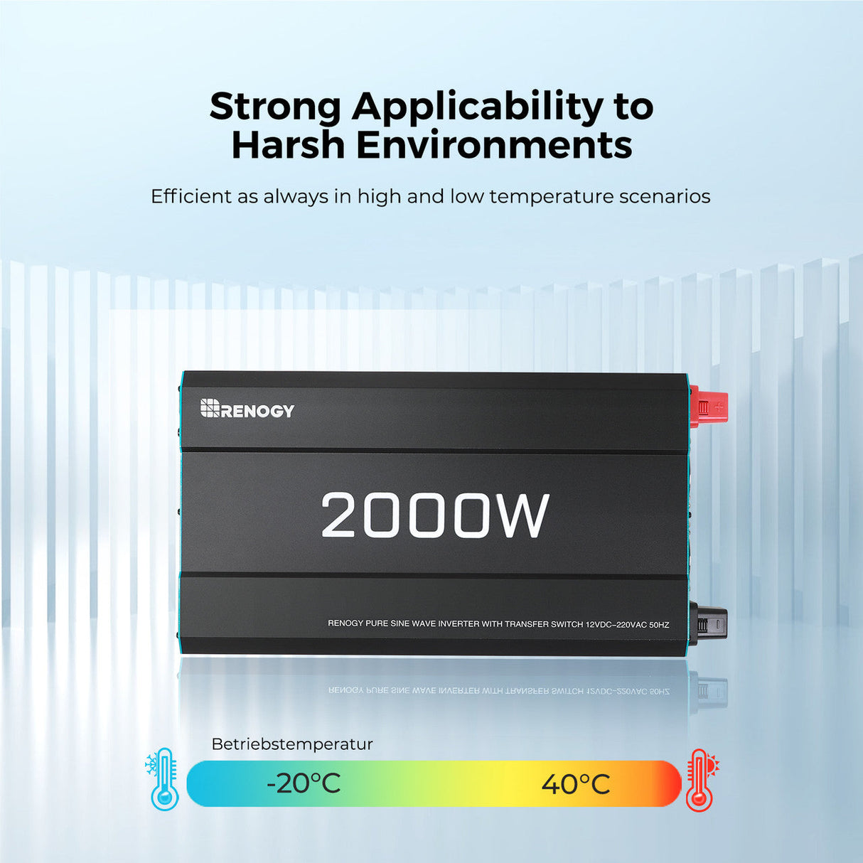 2000W 12V Pure Sine Wave DC-AC Solar Inverter for Motorhome, Campervan and Off-Grid Installation
