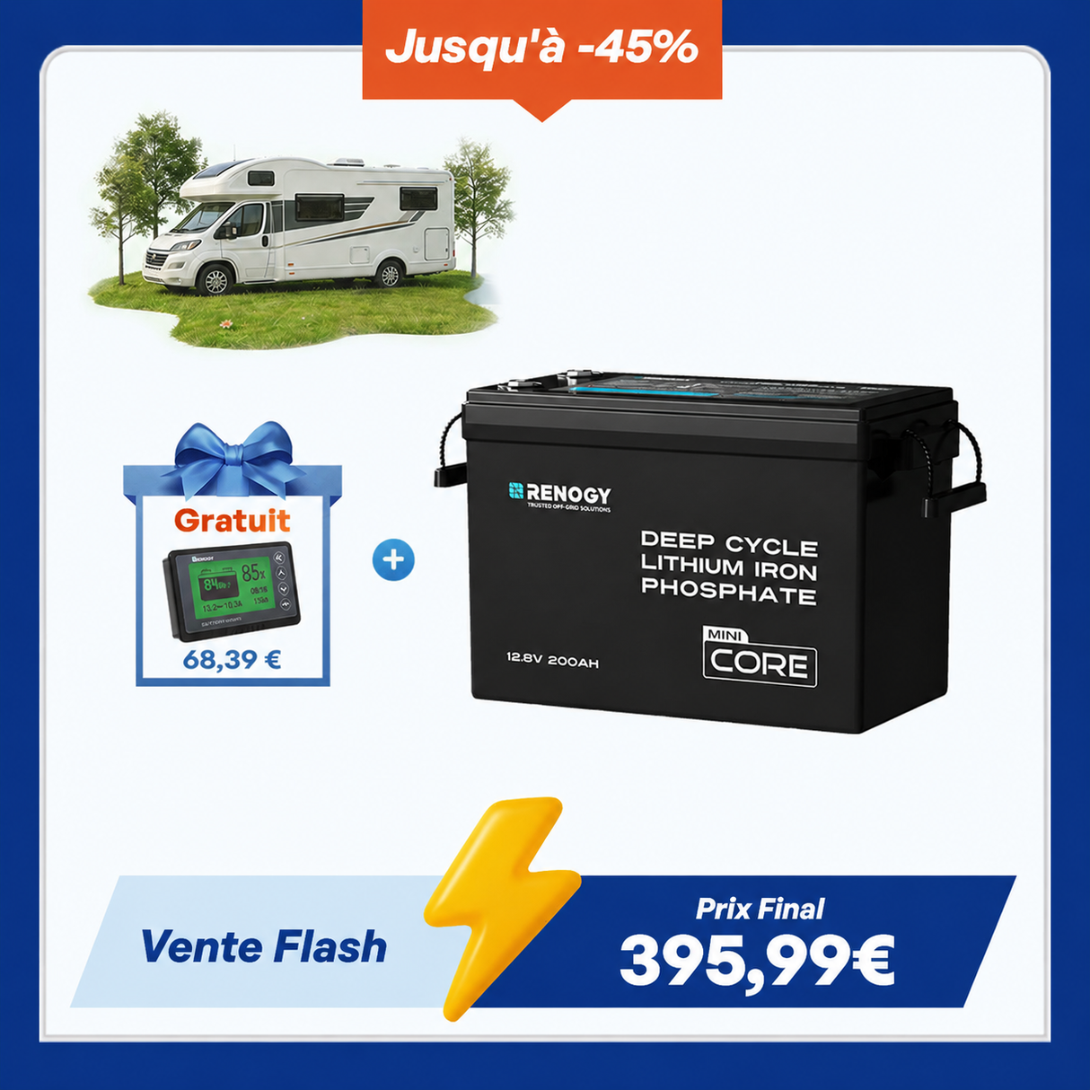 Core Mini – 12,8V 200Ah Batterie Lithium avec Protection Basse Température