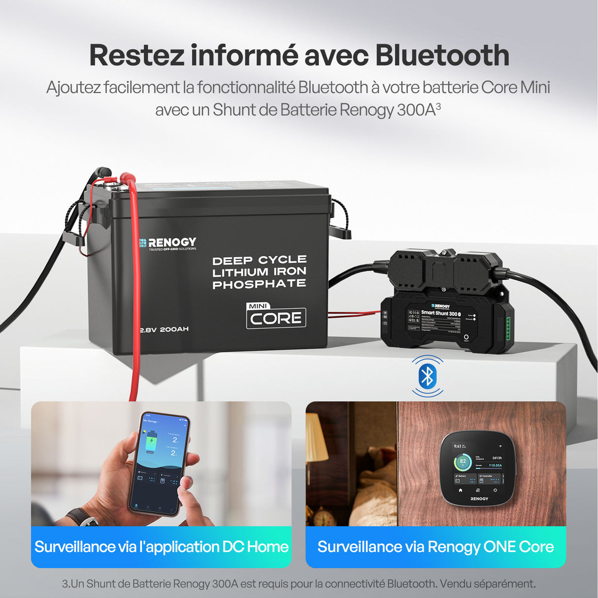 Core Mini – 12,8V 200Ah Batterie Lithium Restez informé avec Bluetooth