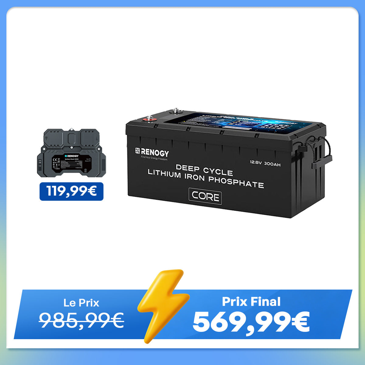Core – 12,8V 300Ah LiFePO4 Batterie Lithium Auto-Chauffage
