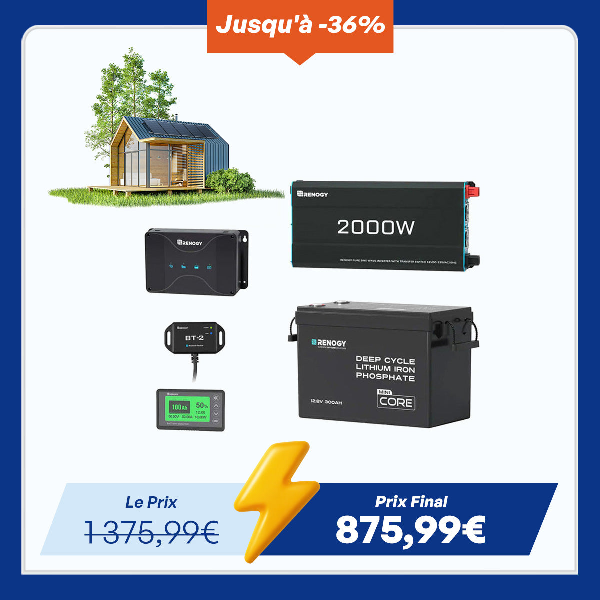 3,84 kWh Kit Énergie Maison Jardin