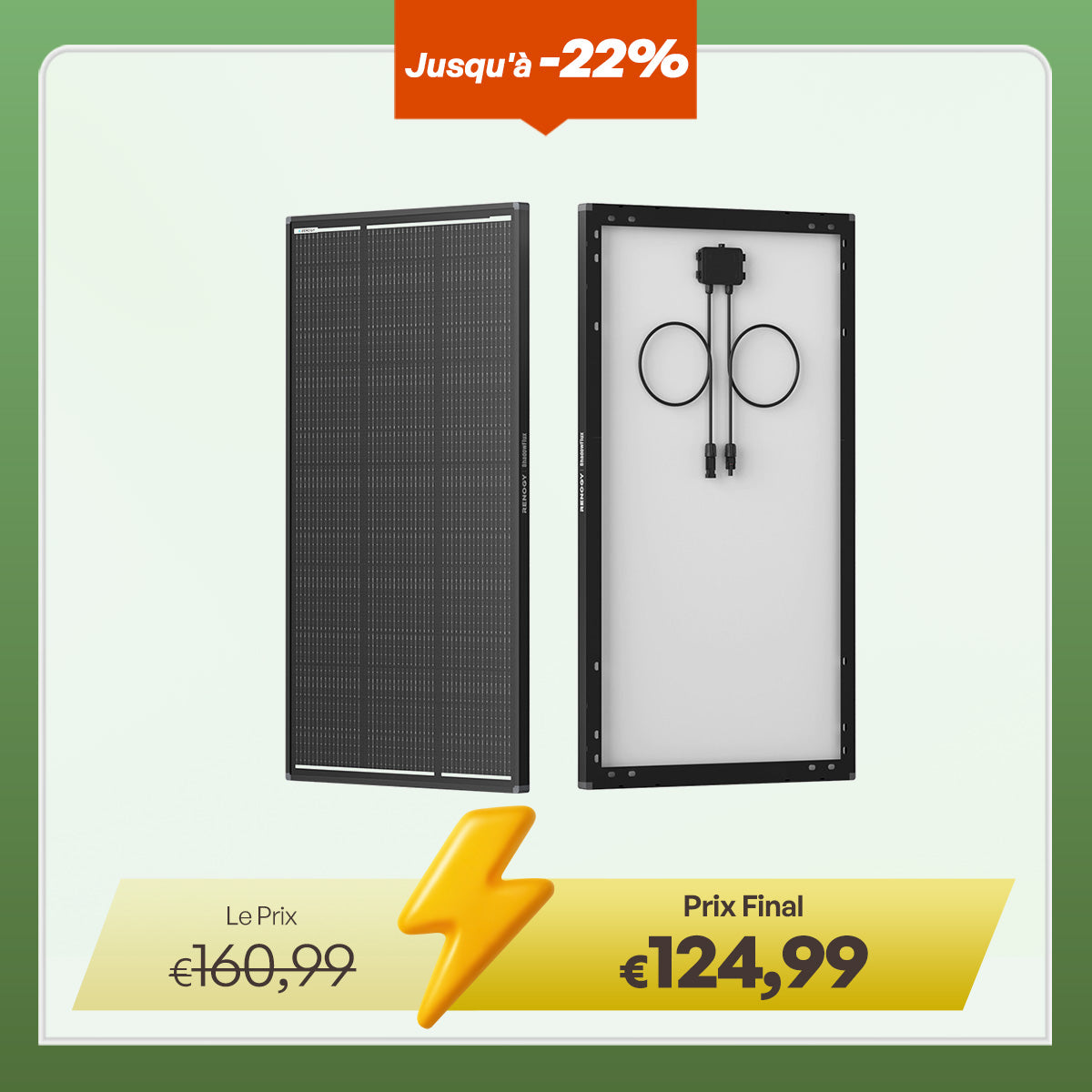 Renogy ShadowFlux Panneau Solaire 120W Anti-Ombrage
