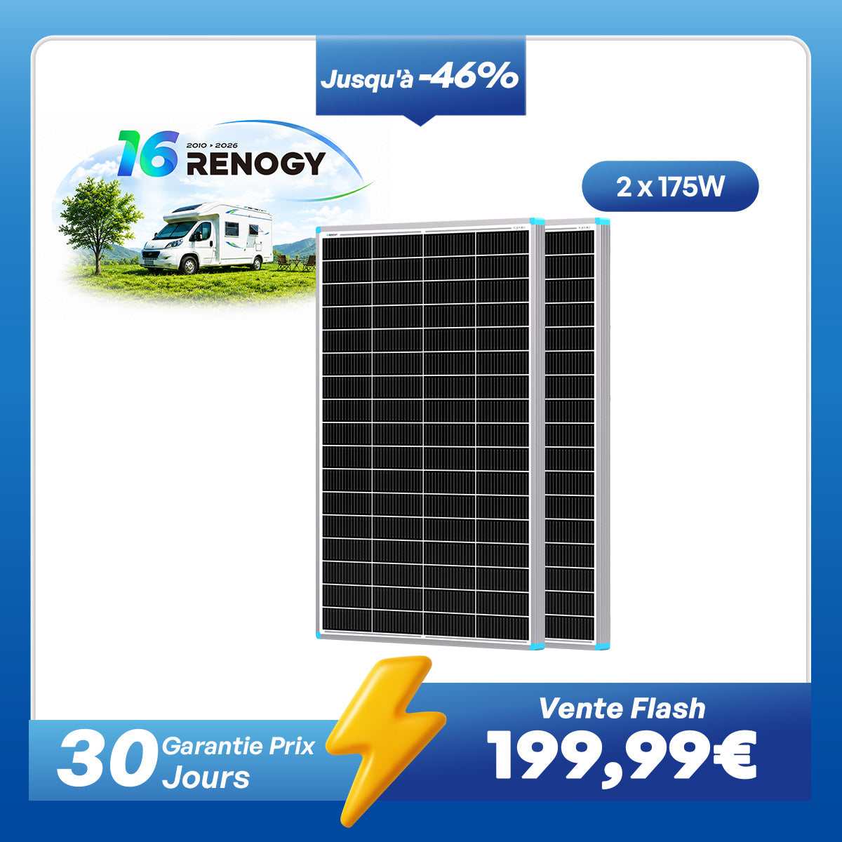 12V 175W 16BB N-Type Panneau Solaire