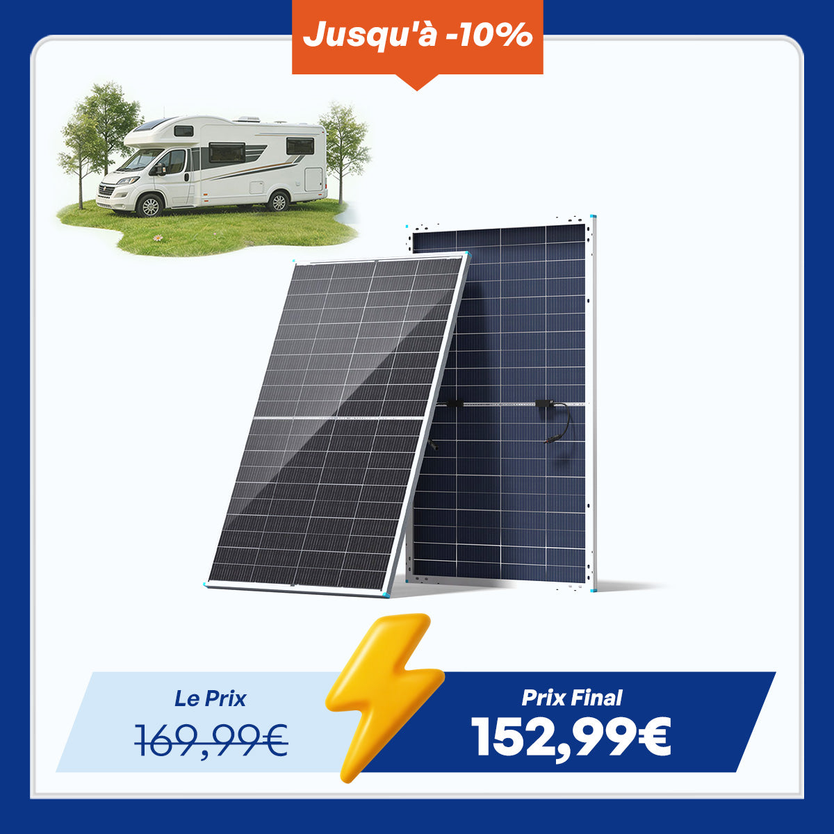 200W Panneau Solaire Bifacial N-Type