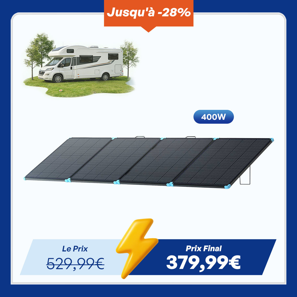 12V 400W Valise Solaire Portable - Légère et Puissante