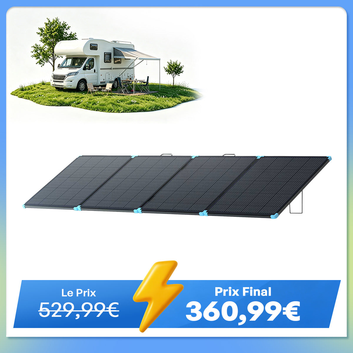 12V 400W Valise Solaire Portable - Légère et Puissante