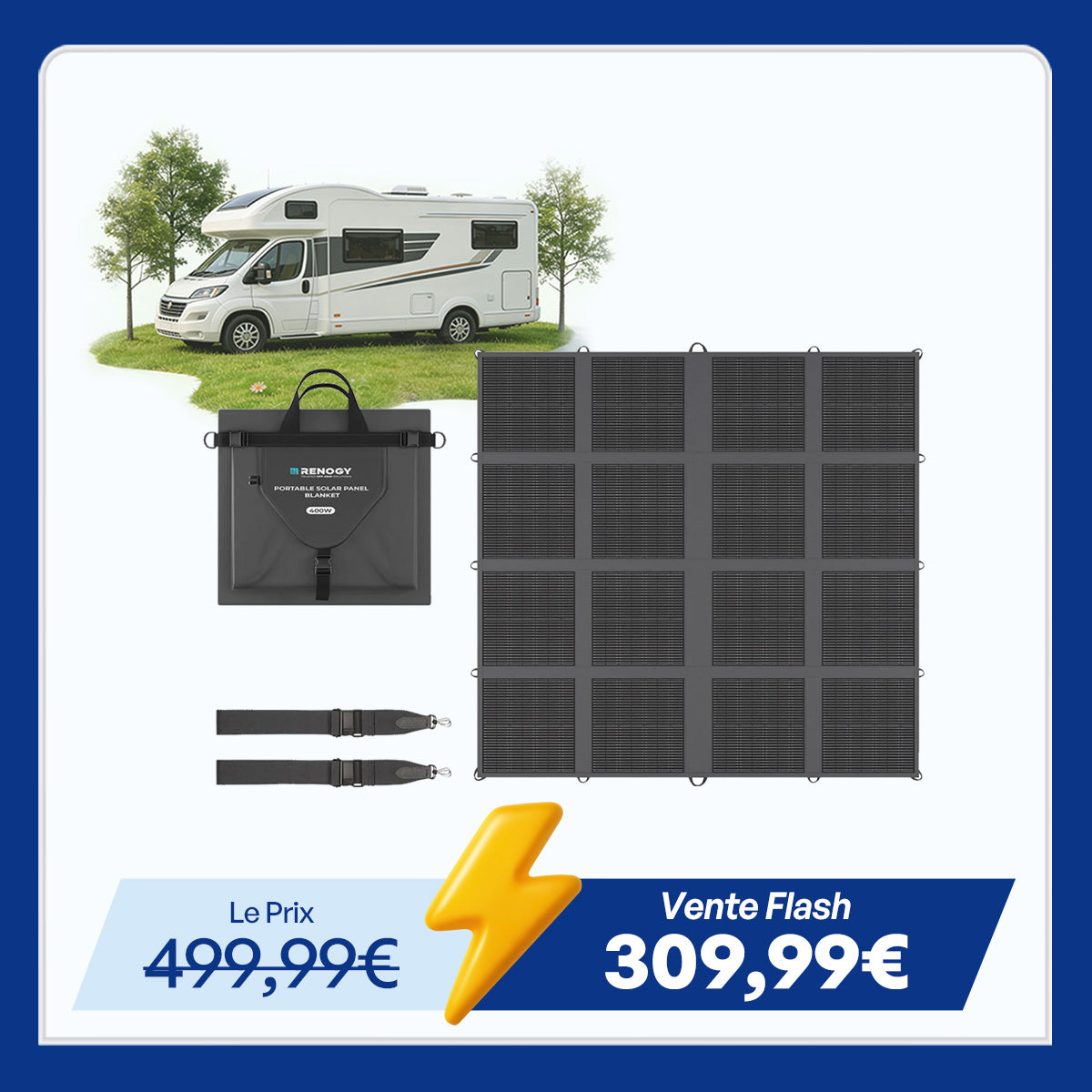 12V 400W Panneau Solaire Pliable Nomade
