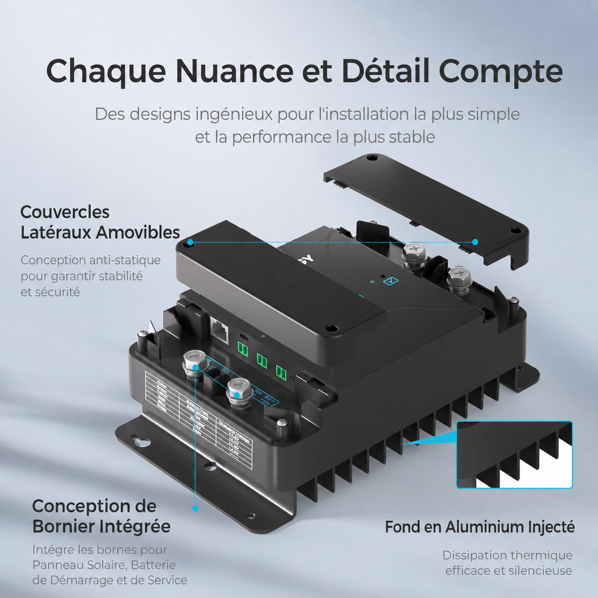 Renogy 12V 50A Chargeur de Batterie DC-DC avec MPPT