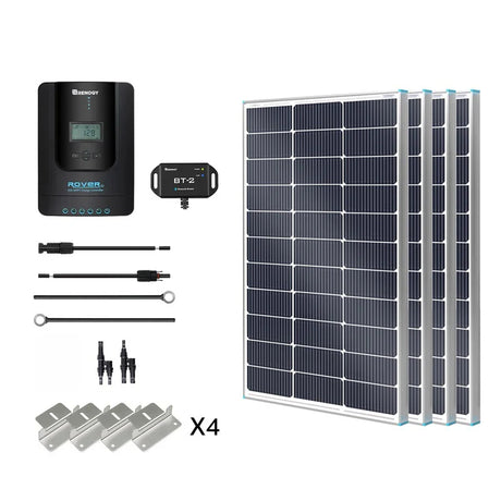 Renogy Kit Premium Panneau Solaire 12V 400W avec Rover 40A MPPT Chargeur pour Camping-car, Bateau et Off Grid