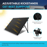 100 Watt 12 Volt Monocrystalline Foldable Solar Suitcase with Waterproof Charge Controller