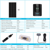 200W 12V/24V Solar Premium Kit w/Rover 20A MPPT Charger Controller for Camper RV Caravan Boat System Off Grid