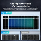 100W Panneau Solaire Bifacial N-Type