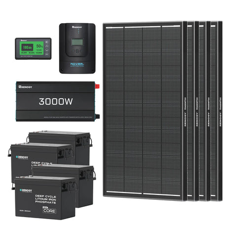 15,36 kWh Kit Énergie Off-Grid Renogy| 3000W Onduleur , 60A MPPT