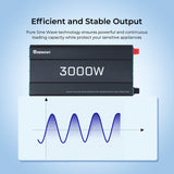 Open Box - 3000W 12V Solar Inverter Pure Sine Wave DC to AC for Camper Van Motorhome Off-Grid
