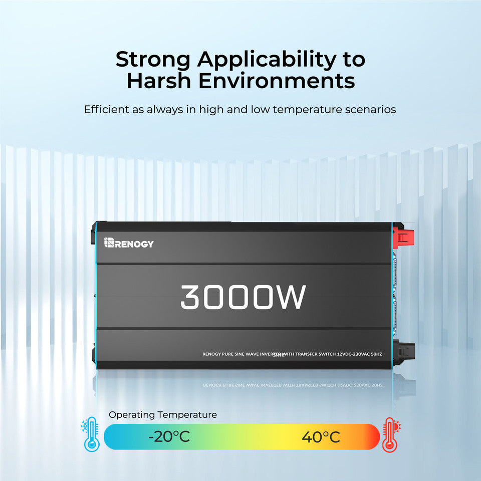 Open Box - 3000W 12V Solar Inverter Pure Sine Wave DC to AC for Camper Van Motorhome Off-Grid
