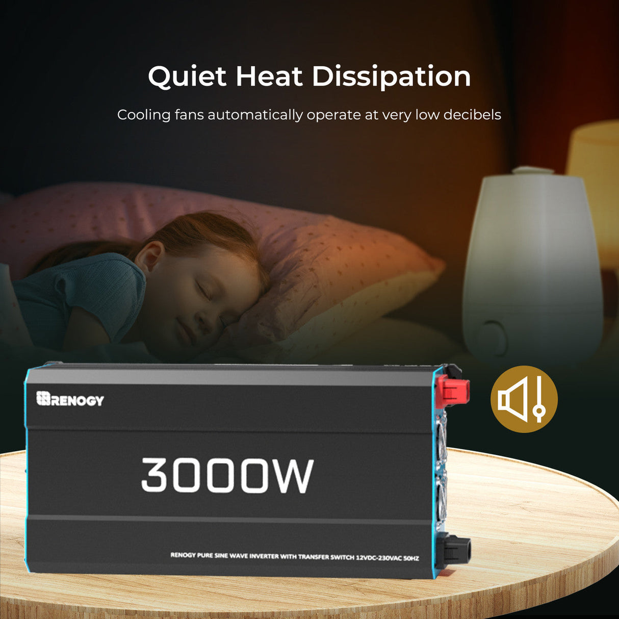 Onduleur solaire 3000W 12V onde sinusoïdale pure DC-AC pour camping-car, van aménagé et installation hors réseau