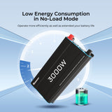 Onduleur solaire 3000W 12V onde sinusoïdale pure DC-AC pour camping-car, van aménagé et installation hors réseau