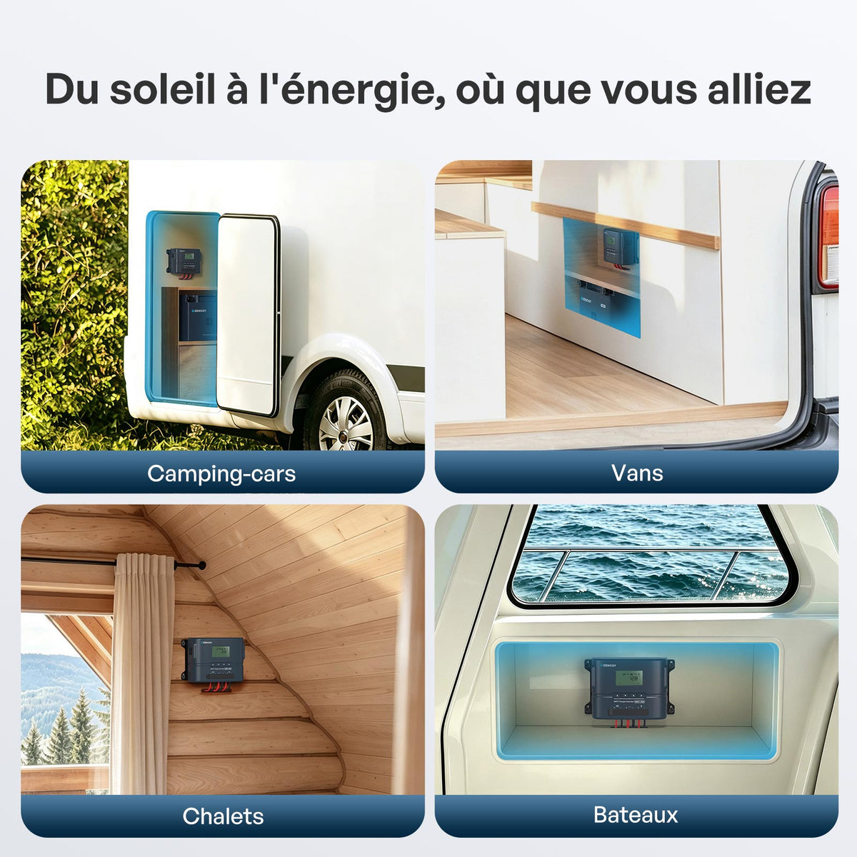 Rover 2 12V/24V 20A Régulateur de Charge Solaire MPPT Bluetooth Compact