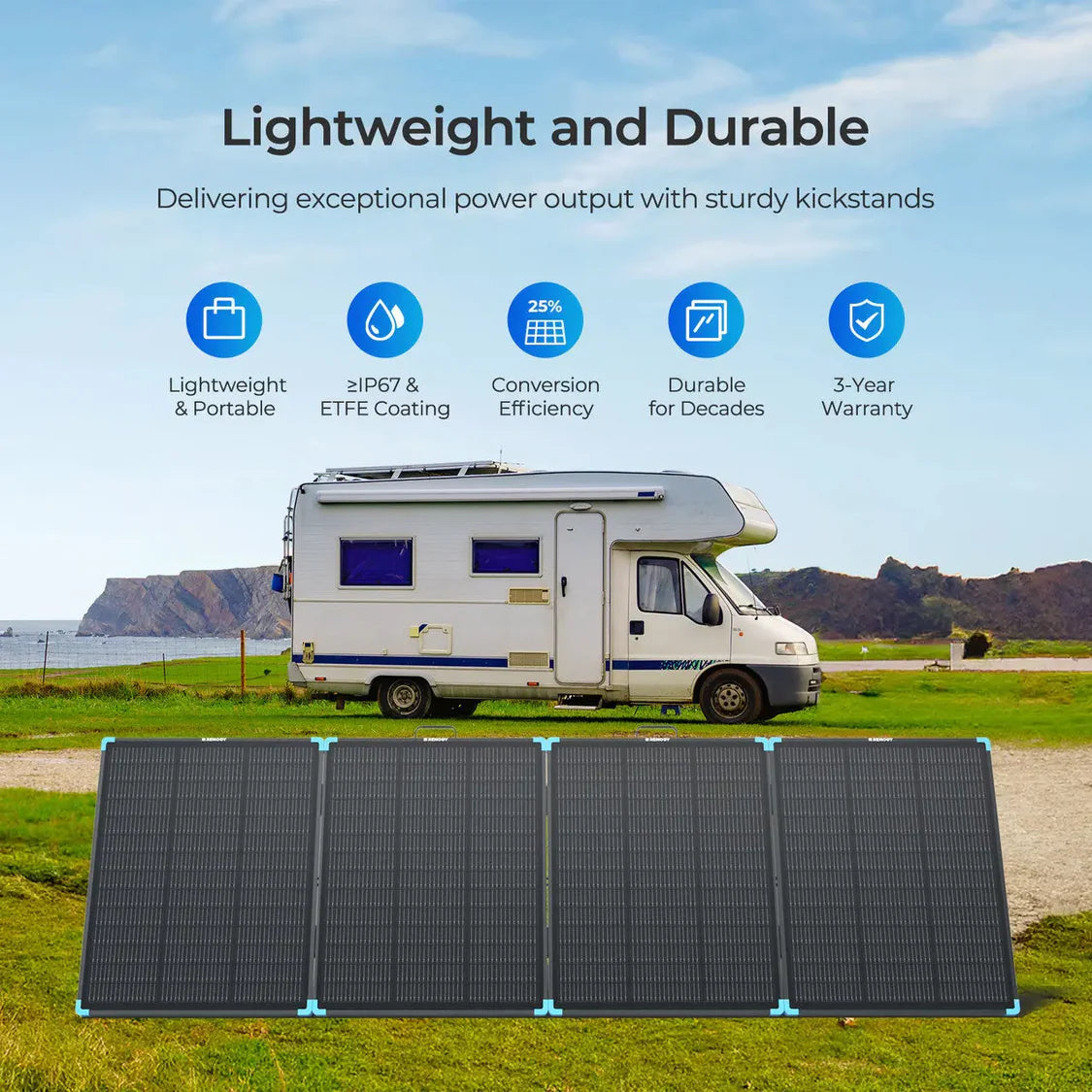12V 300W Valise Solaire Pliable - Puissante et Compacte