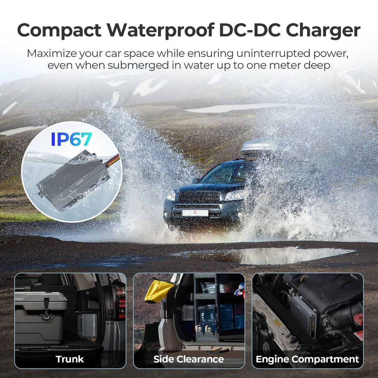 12V/24V IP67 50A DC-DC Battery Charger with MPPT