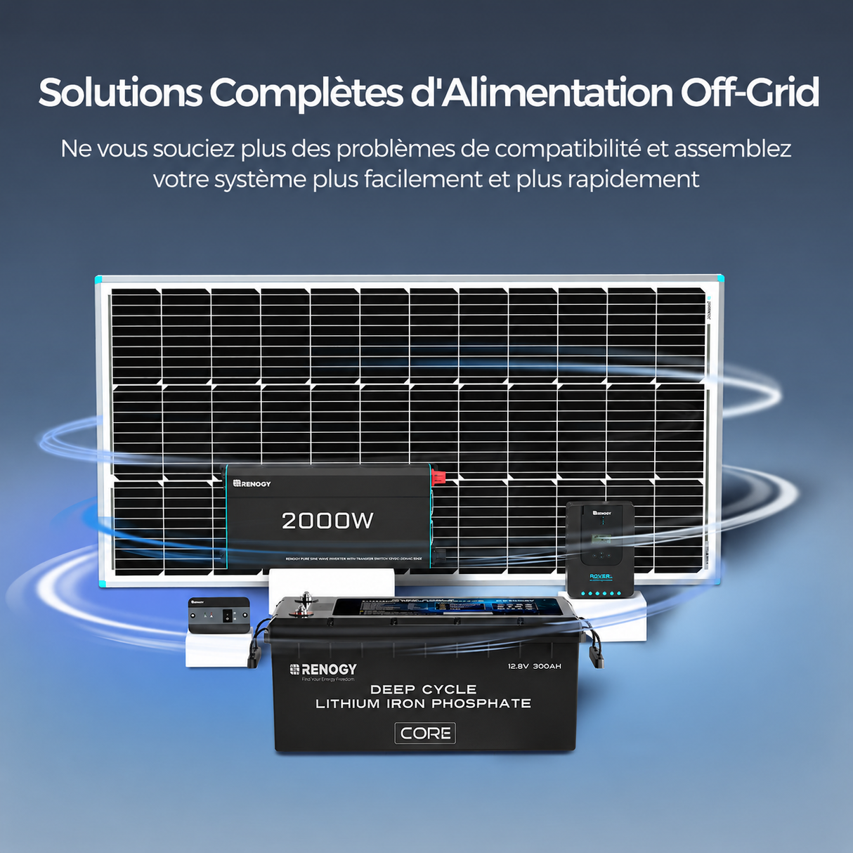 Renogy Core – 12,8V 300Ah Batterie Lithium Auto-Chauffage Jusqu'à 3,84kWh Off-Grid