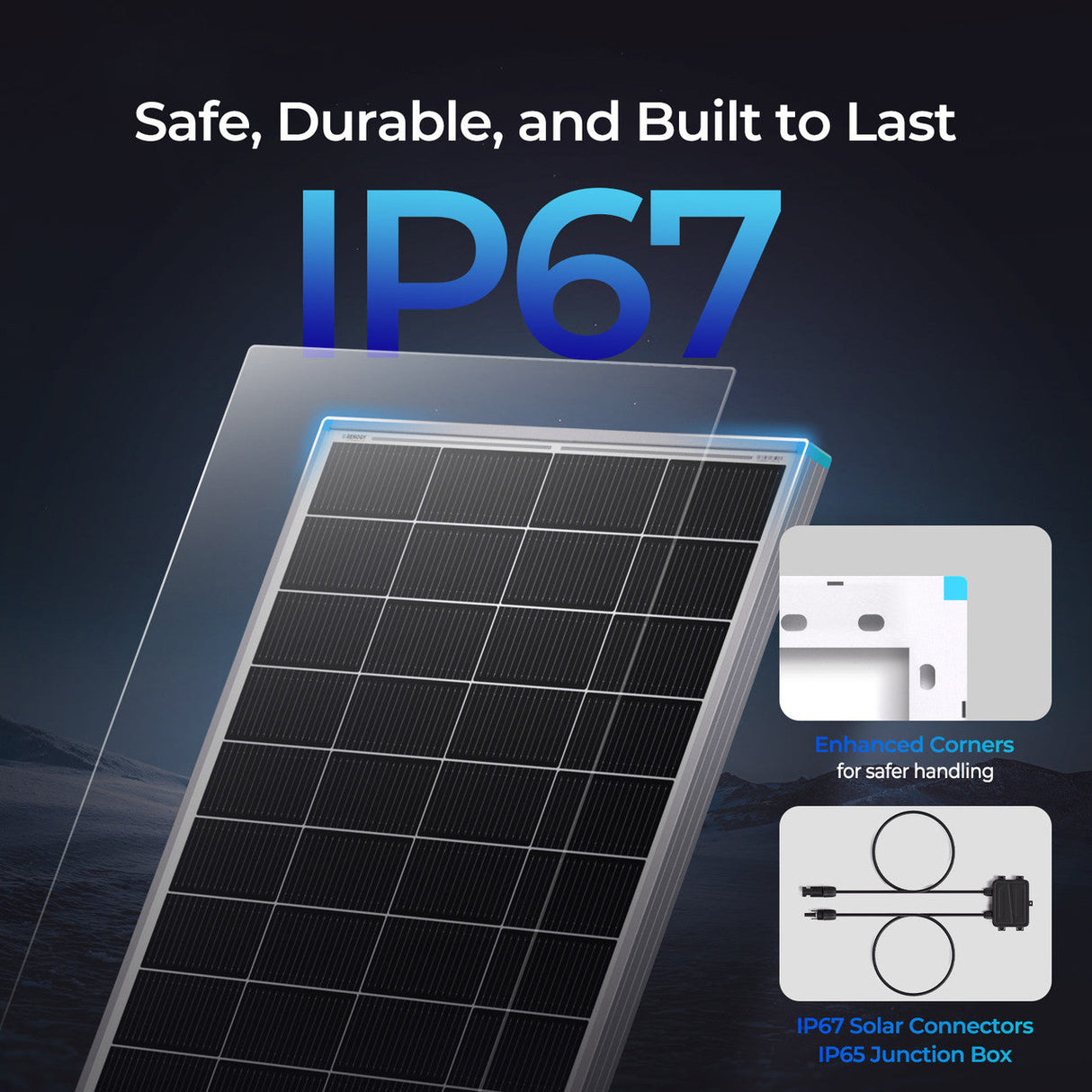 Renogy Panneau Solaire 24V 200W/100W N-Type 16BB – Haut Rendement et Durabilité