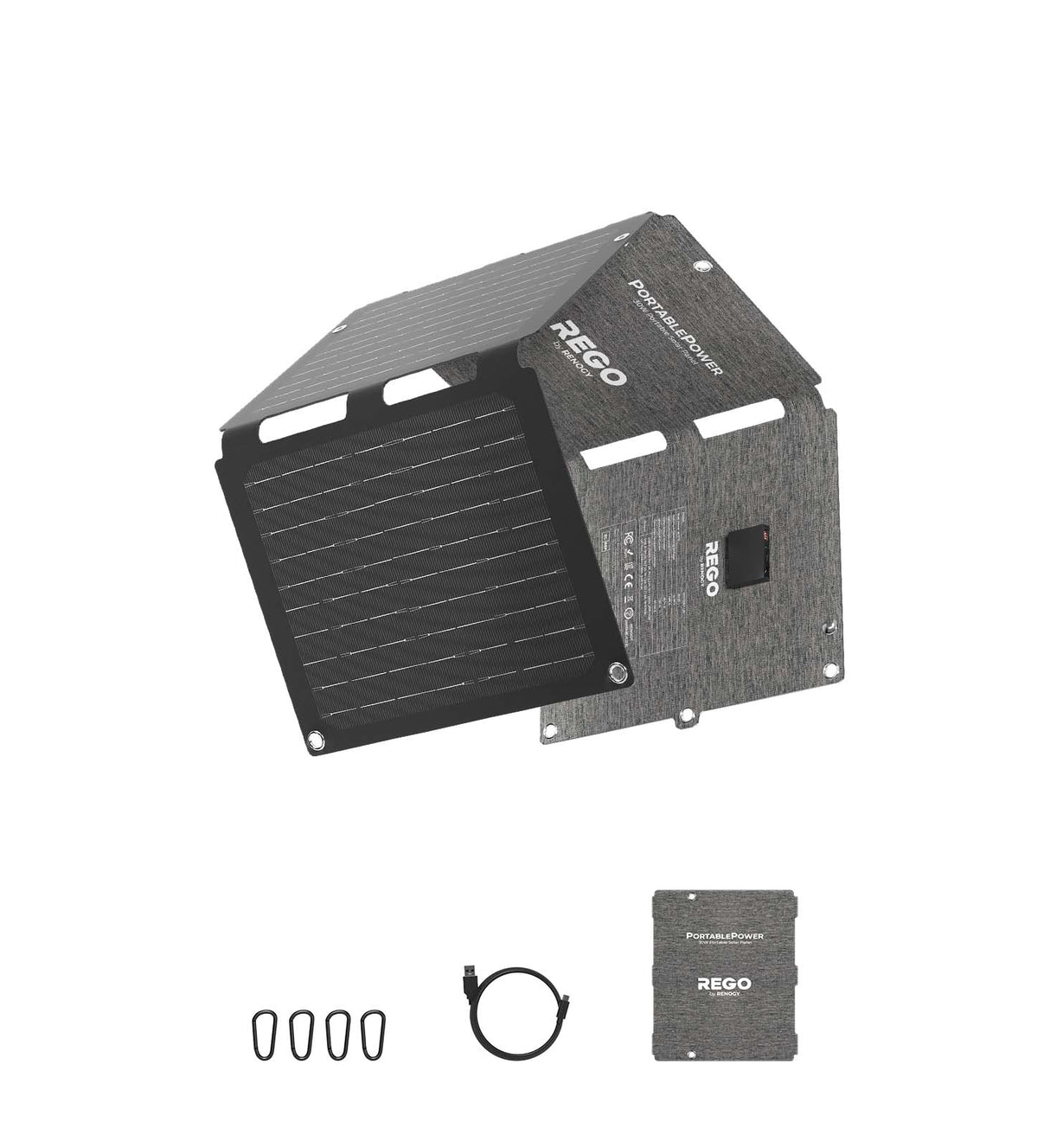 30W Panneau Solaire Portable, Adapté à l'Alimentation Téléphone Directement