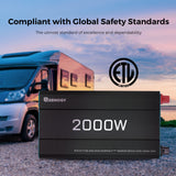 Onduleur solaire 2000W 12V onde sinusoïdale pure DC-AC pour camping-car, van aménagé et installation hors réseau