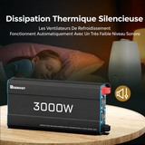 Renogy 12V 3000W Onduleur Solaire DC-AC avec Dissipation Thermique Silencieuse