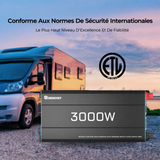 Renogy 12V 3000W Onduleur Solaire DC-AC Conforme Aux NormesDe Securite Internationales