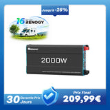 12V 2000W Onduleur Solaire à Onde Sinusoïdale Pure DC-AC pour Camping-car, Van Aménagé et Installation Hors Réseau