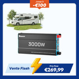 12V 3000W Onduleur Solaire DC-AC à Onde Sinusoïdale Pure pour Camping-Car, Van et Jardin