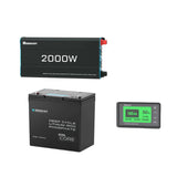 1,28Kwh Kits d'Énergie Autonome | 100Ah Batterie Lithium, 2000W Onduleur Solaire