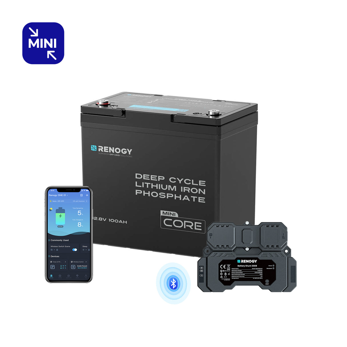 Core Mini DuoHeat — 12,8 V 100Ah Batterie LiFePO4 Auto-Chauffage