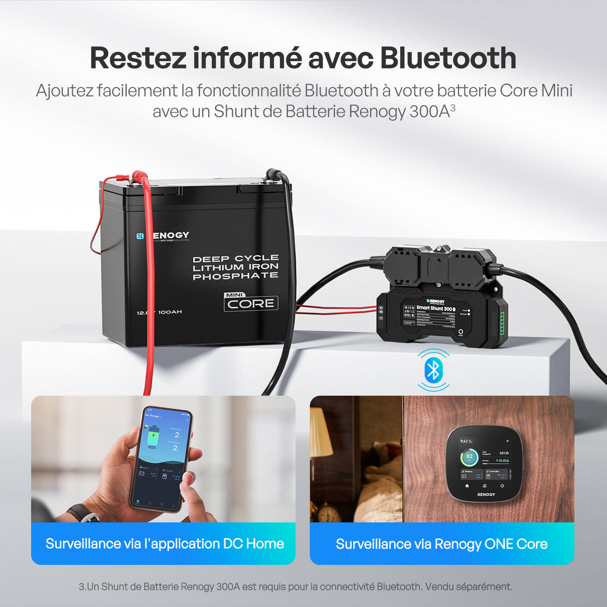 Core Mini – 12,8 V 100Ah Batterie Lithium Restez informé avec Bluetooth