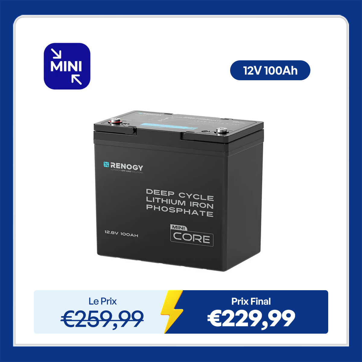 Renogy Core Mini –12,8 V 100 Ah Lithium Batterie