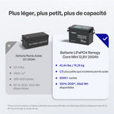 Core Mini – 12,8V 200Ah Batterie Lithium Plus léger, plus petit, plus de capacité que les autrea types