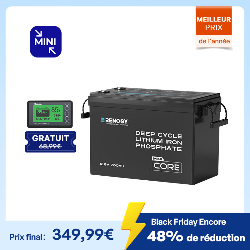 Core Mini – 12.8V 200Ah Lithium Iron Phosphate (LiFePO4) Battery with Low Temperature Protection