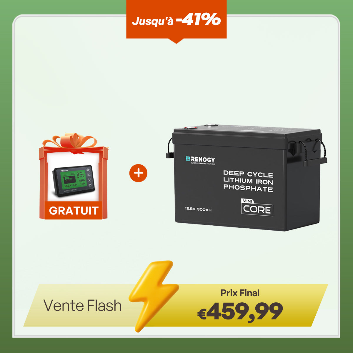 Renogy Core Mini – 12,8V 300Ah Batterie Lithium LiFePO4