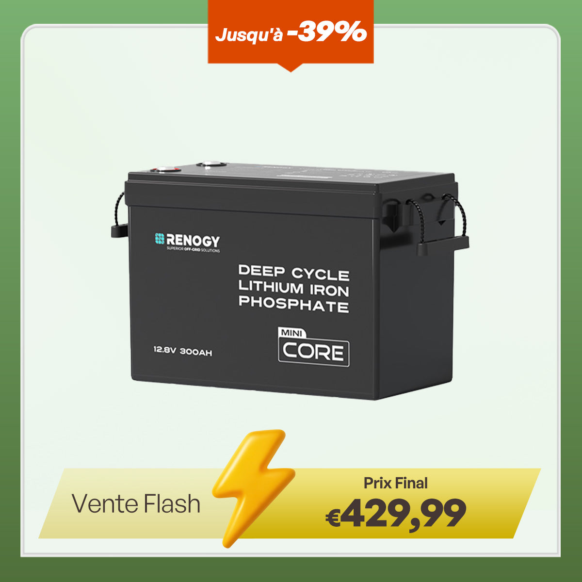 Renogy Core Mini – 12,8V 300Ah Batterie Lithium LiFePO4